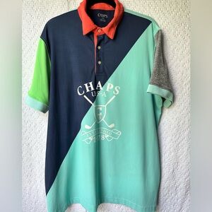 Men's Chaps Performance Golf Heritage Polo Multicolor SZL